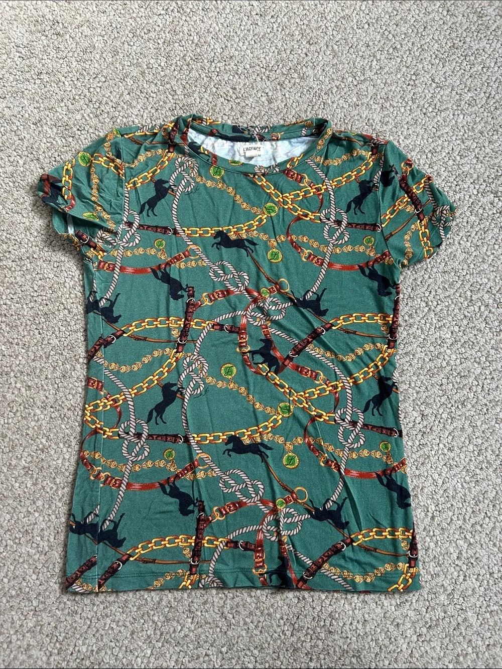Green Chain & Rope Print Tee - Picture 1 of 2